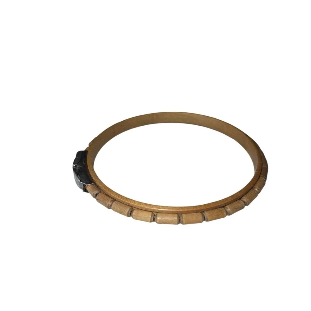 Embroidery Hoop RARE Latch Lock Tension Wood Bead Outer Ring Vintage Hardwood 6